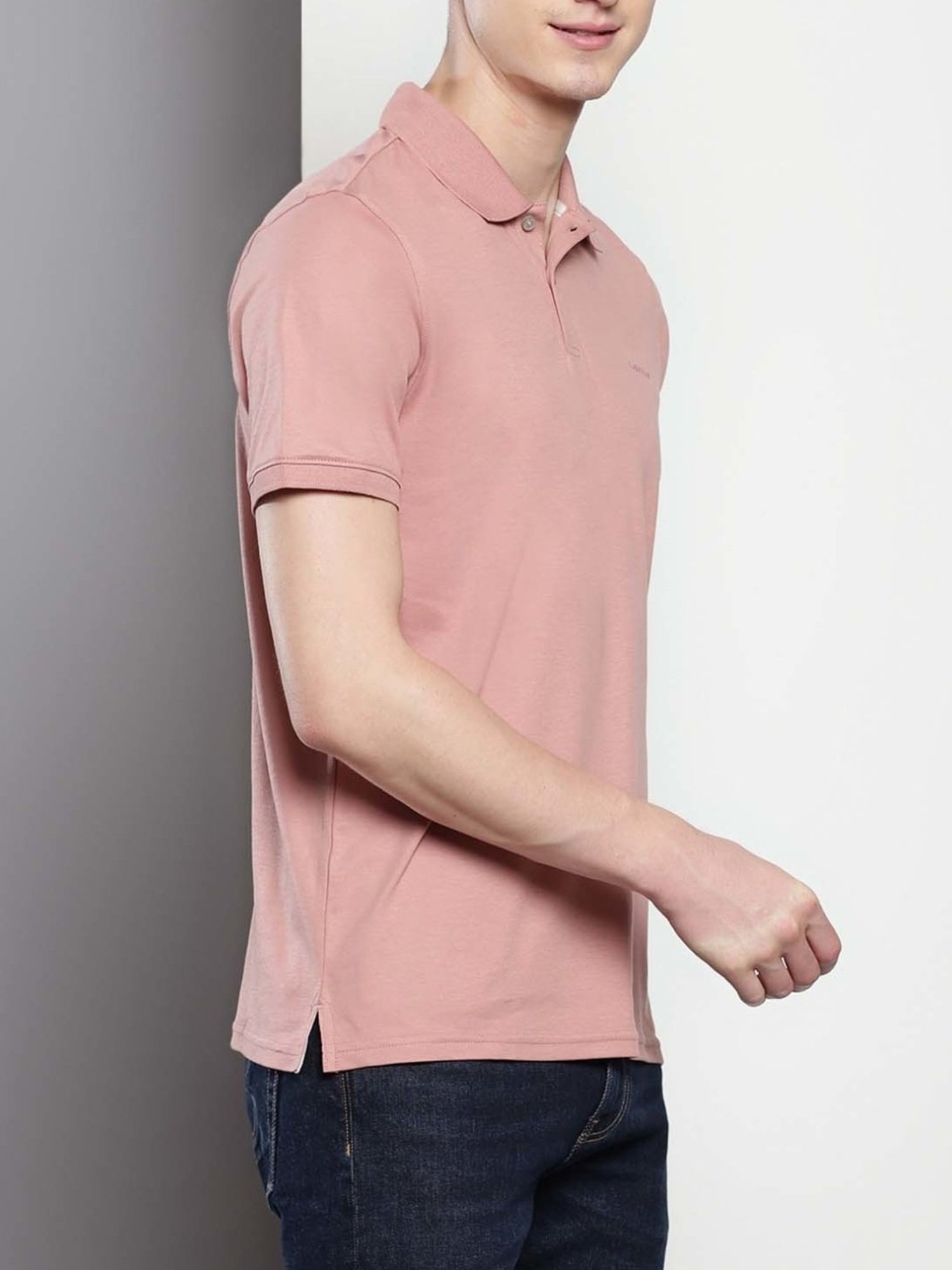 Calvin Klein Ash Rose Cotton Regular Fit Polo T-Shirt