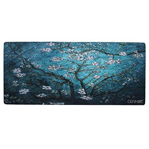 Cennbie Blossoming Almond Tree Rectangle Large Gaming Mouse Pad Extended Oblong Gaming Mousepad Mouse Mat in 895mm*395mm*1.8mm