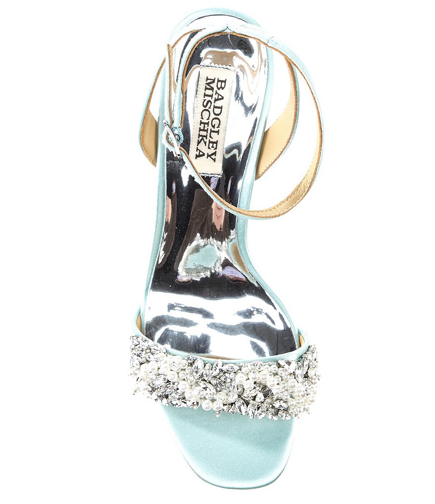 Badgley Mischka Clara Jewel Embellished Satin Dress Sandals