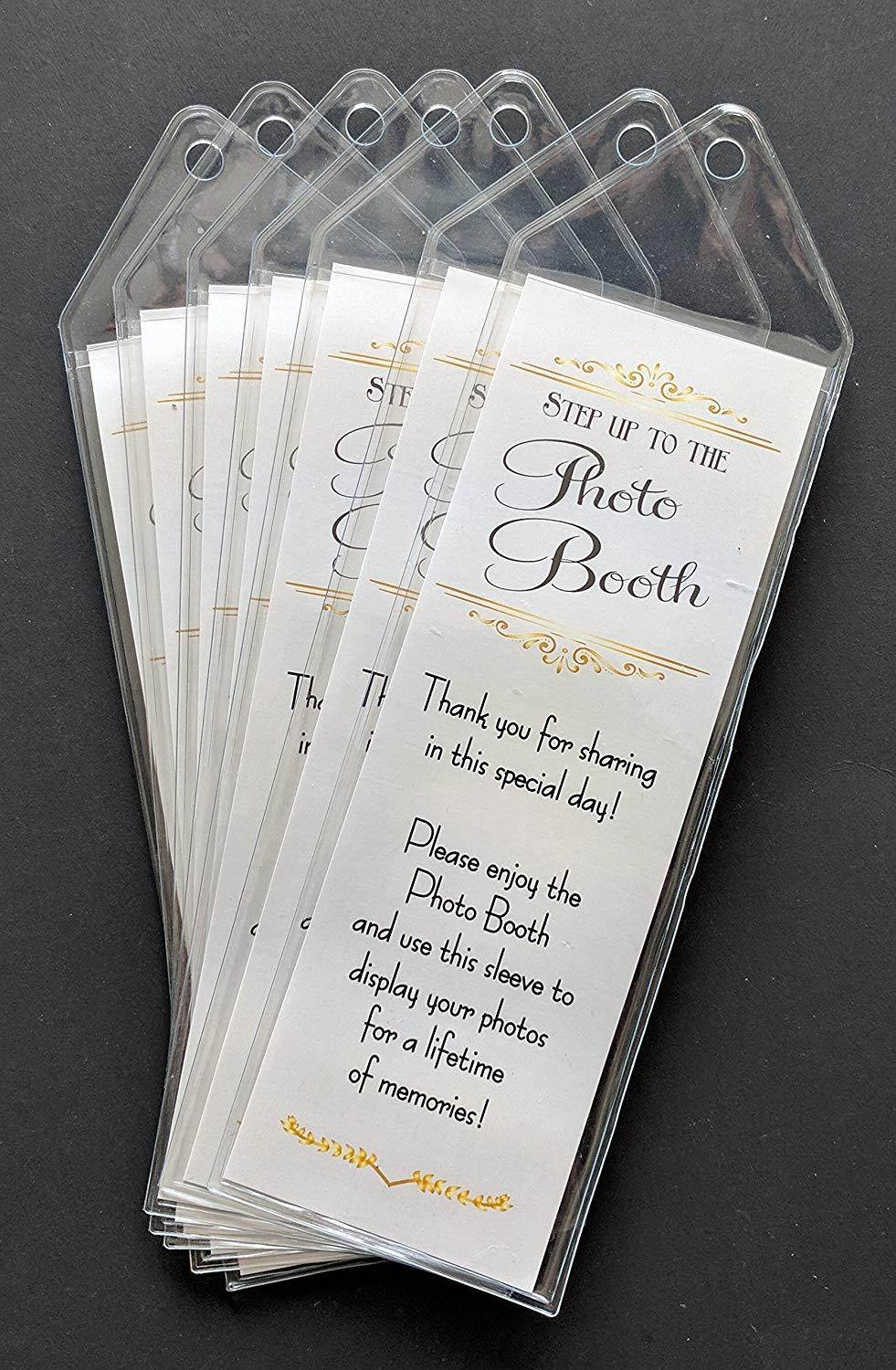 100 Premium Vinyl Photo Booth Bookmark Sleeves 2 1/4 X 6 1/4 for Wedding