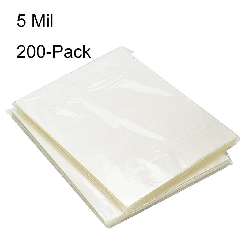 Thermal Laminating Pouches, 8.9 x 11.4-Inches, 5 mil Thick, 200-Pack