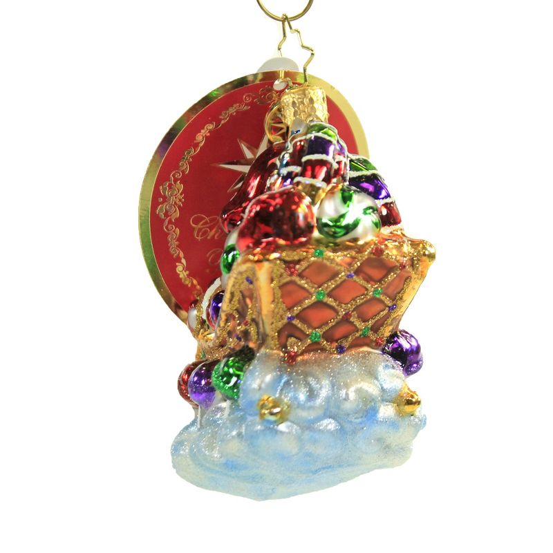 Christopher Radko 3.25" Hold On Tight Gem Ornament Gingerbread Sleigh  -  Tree Ornaments