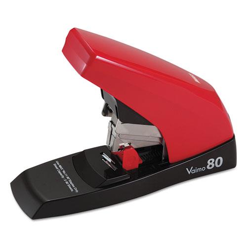 Max USA - HD11UFL - Vaimo 80 Heavy-Duty Flat-Clinch Stapler, 80-Sheet Capacity, Red/Brown