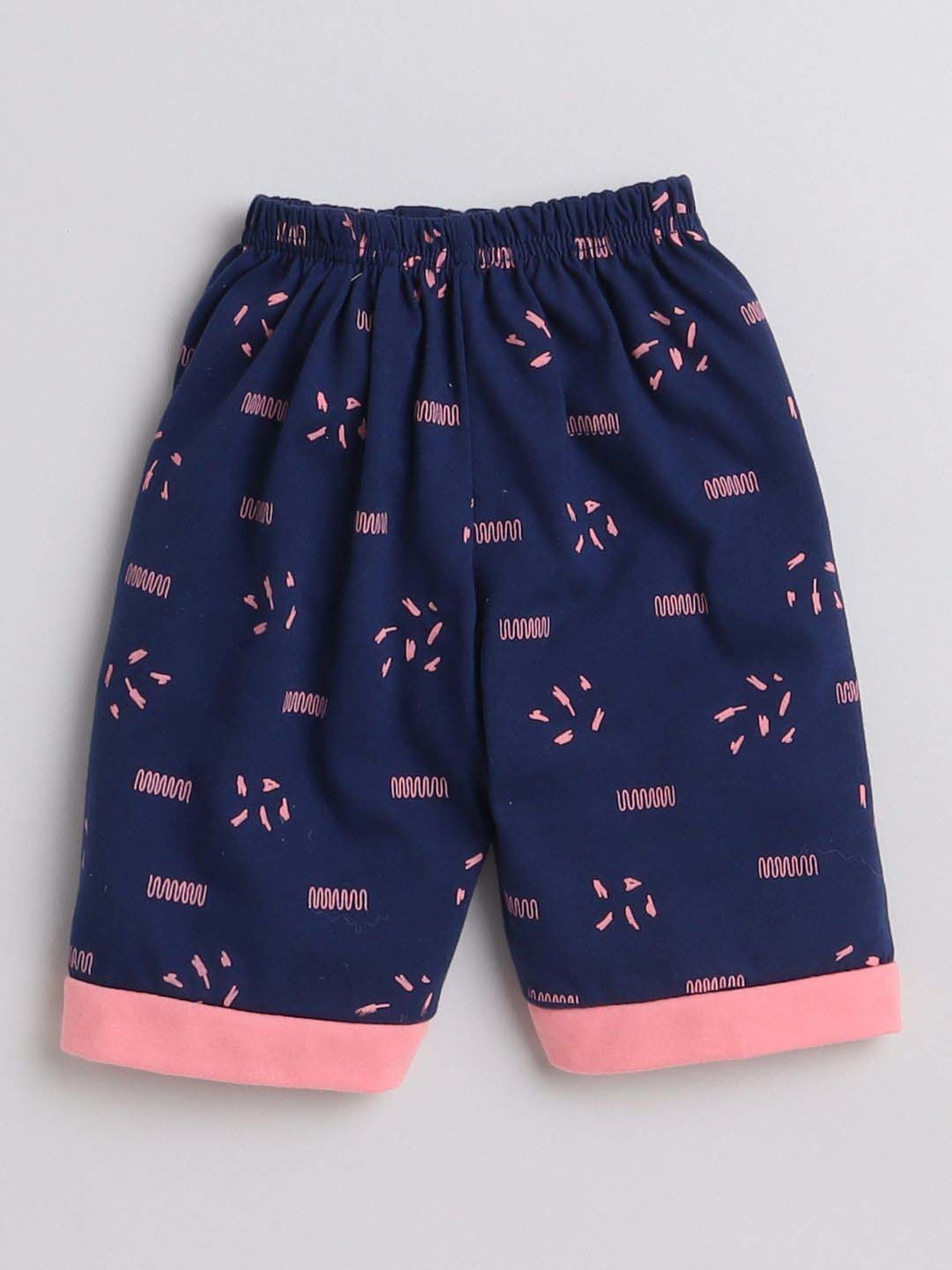 Fourfolds Unisex Pink Printed Clothing Set