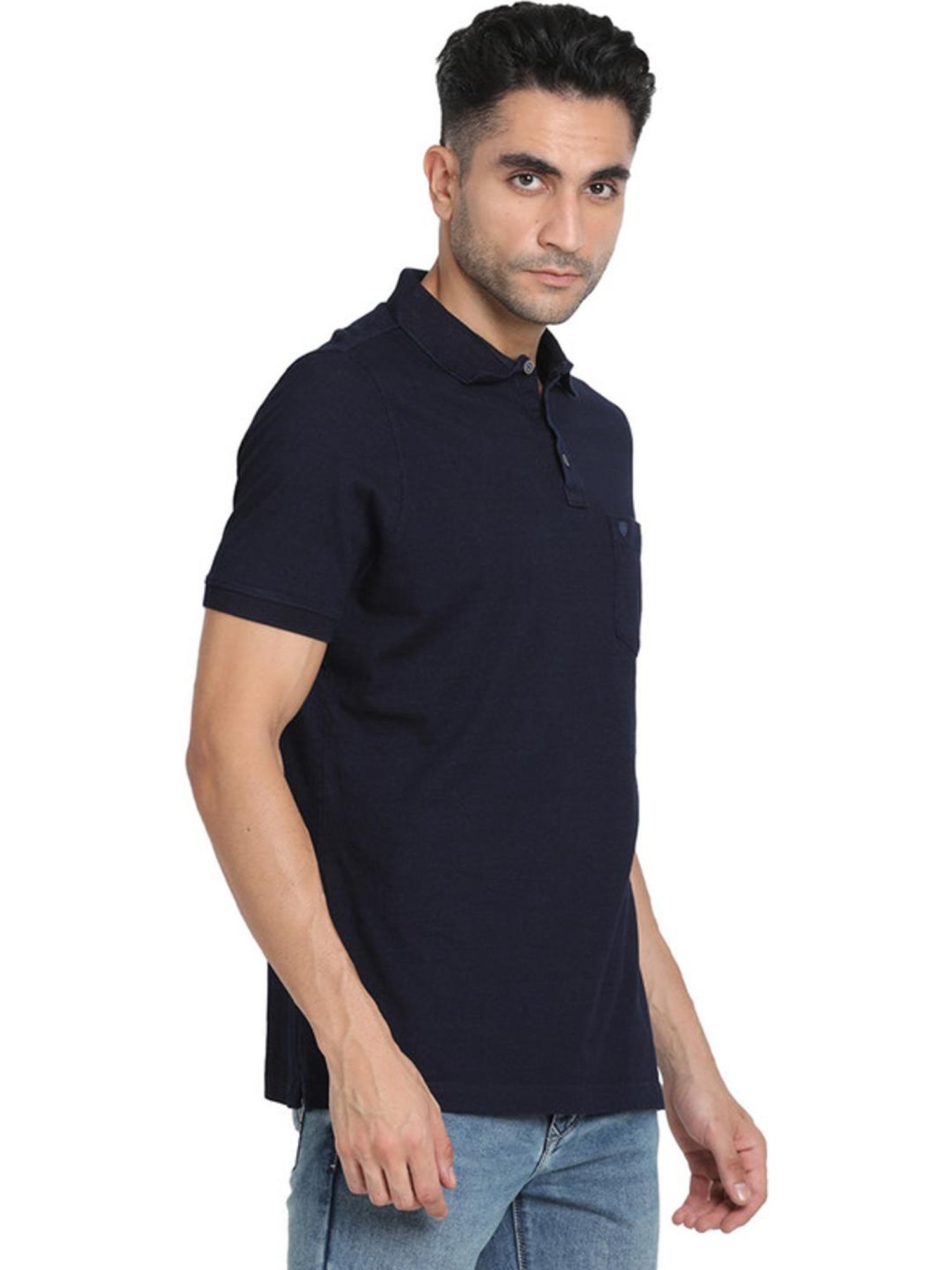 Turtle Navy Slim Fit Polo T-Shirts