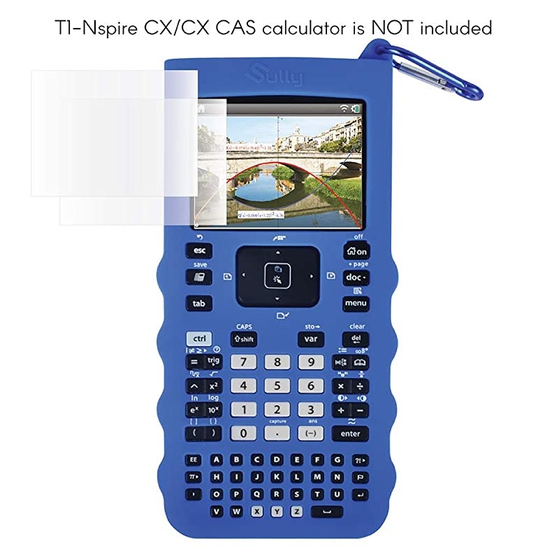 Silicone Skin for Ti Nspire CX/CX CAS Handheld (Blue) w/Screen Protector - Silicon Cover Case for Ti-Nspire CX Hand held Graphing Calculator - Protective & Anti-Scretch Skins & Screen Covers
