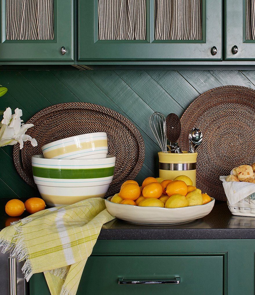 Southern Living Spring Collection Nito Woven Oval Serving Tray with Handles