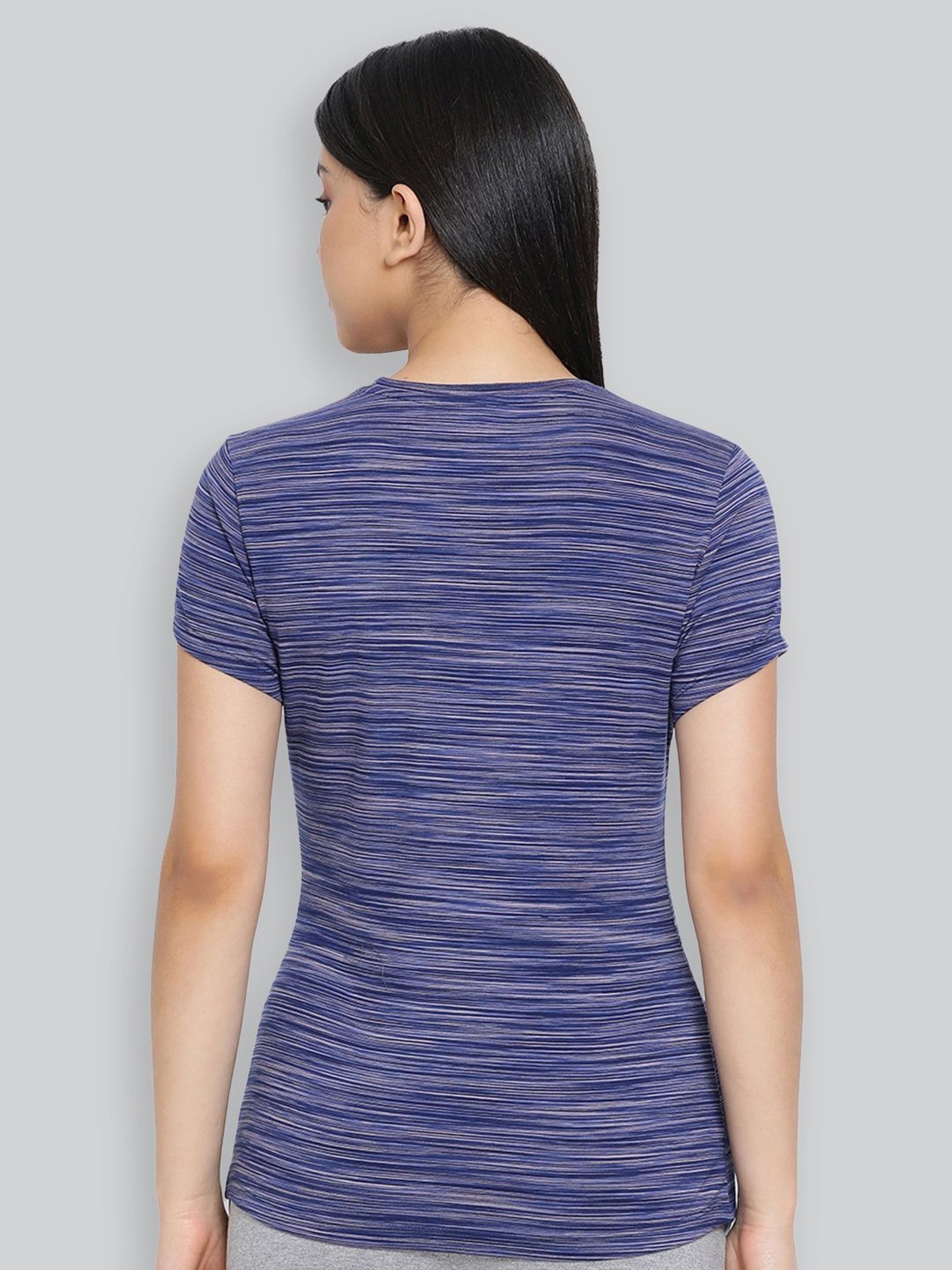 Lyra Blue Cotton Textured T-Shirt