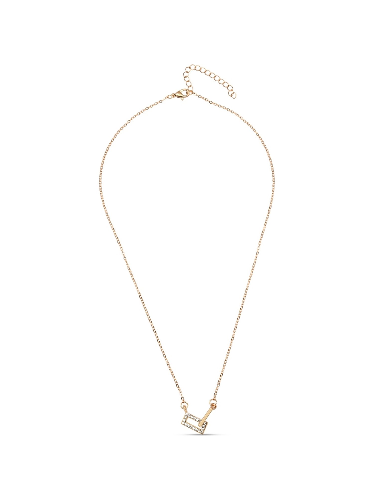 ToniQ Gold-Plated White Baroque Choker Necklace for Women