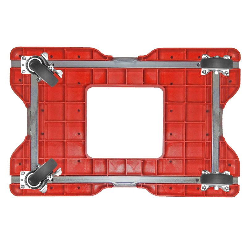 Snap Loc 1,200 lb Capacity General Purpose E Track Panel Cart Dolly Red, Heavy Duty 4 in Thermoplastic Swivel Non Marking Caster Wheels