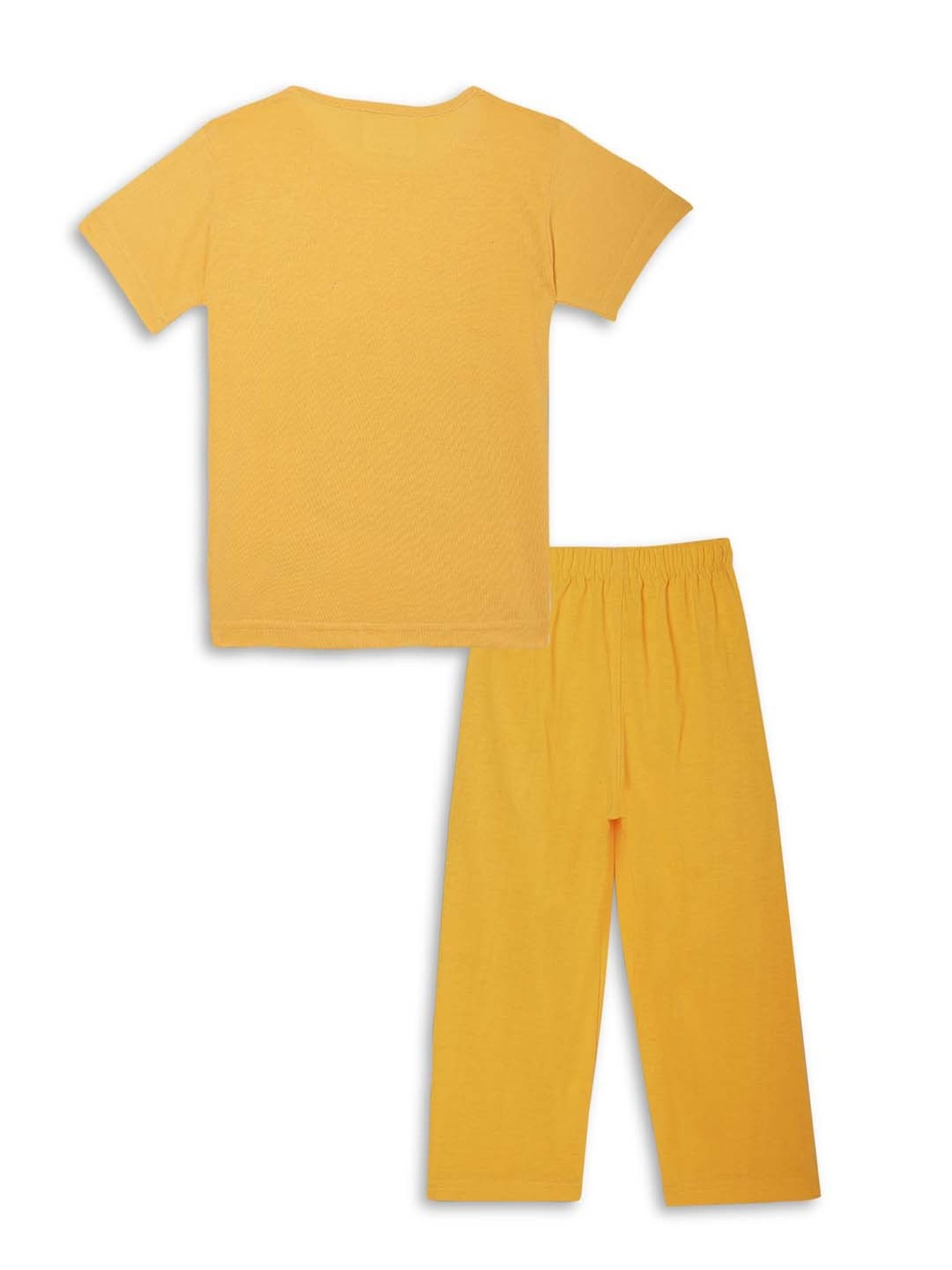 Vimal Jonney Kids Yellow & Black Printed T-Shirt Set