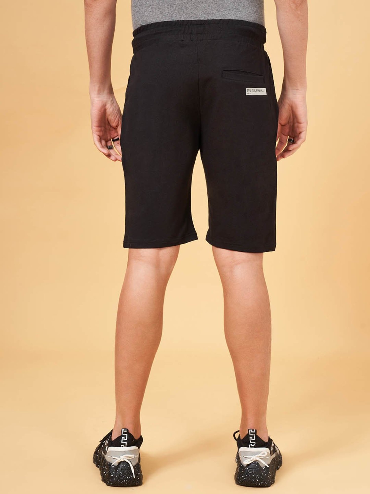 Street 808 by Pantaloons Black Regular Fit Printed Shorts