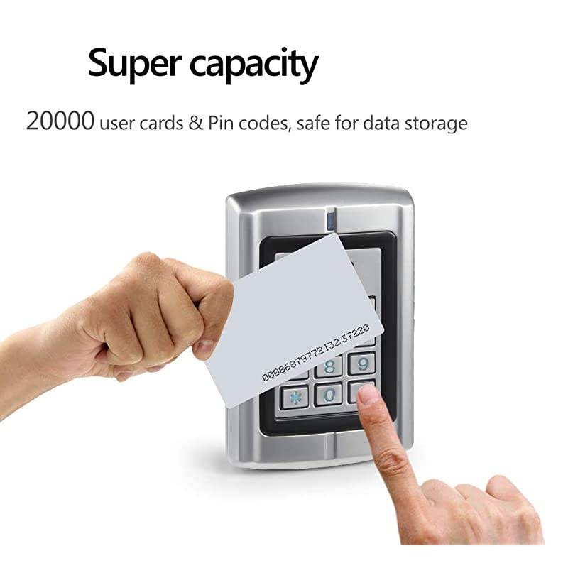 Weatherproof Access Control System 600LBS Force Electric Magnetic Lock +110VPower Supply+Exit Button+Cards+Key Fobs