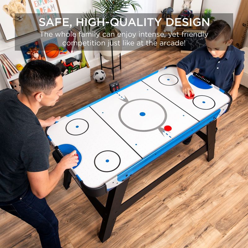 Best Choice Products 58in Mid-Size Air Hockey Table for Game Room w/ 2 Pucks, 2 Pushers, LED Score Board, 12V Motor