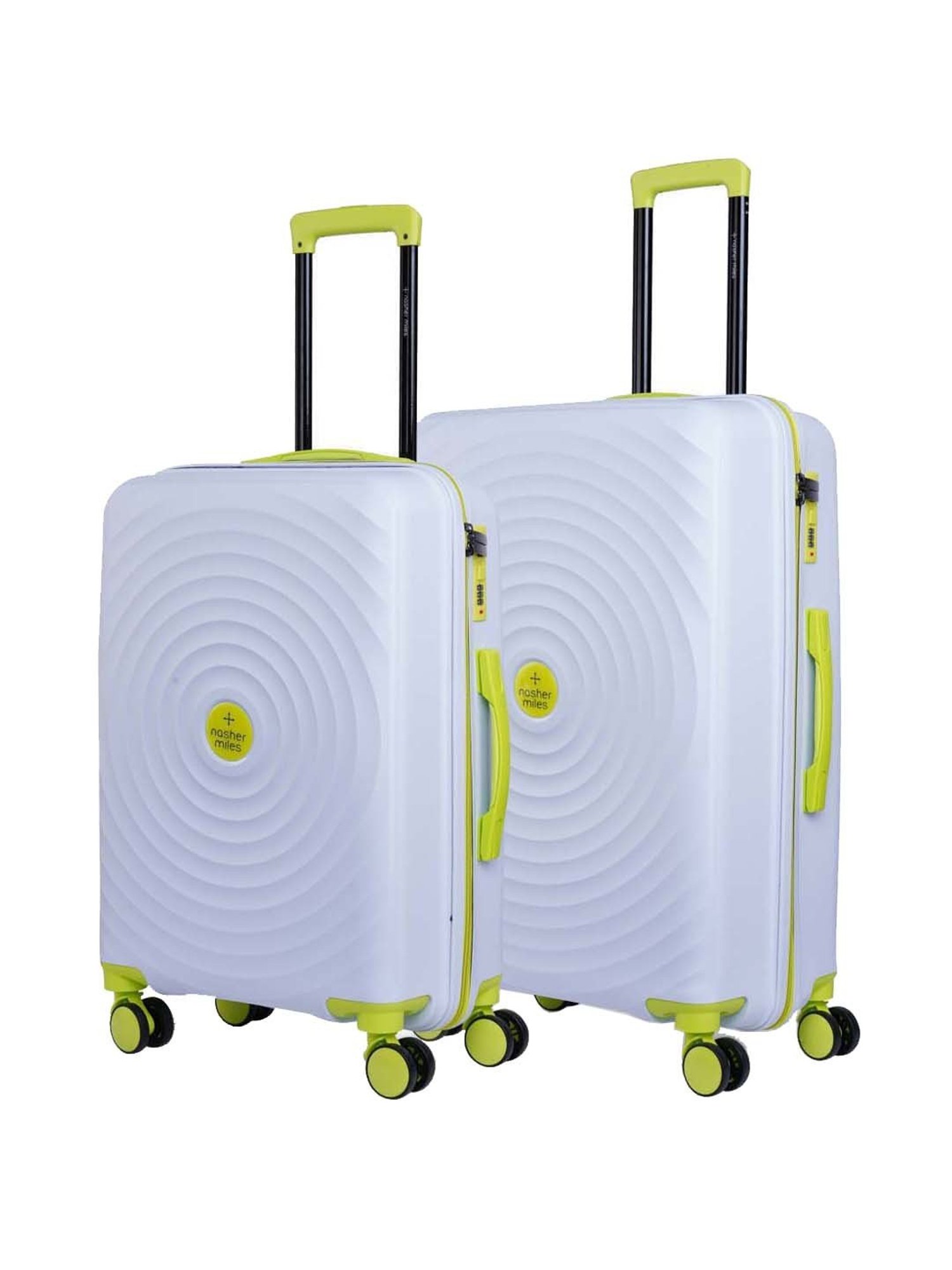 Nasher Miles Goa Hard-sided Polypropylene Set of 2 Lavender Fluorescent Green Trolley Bag(65&75Cm)