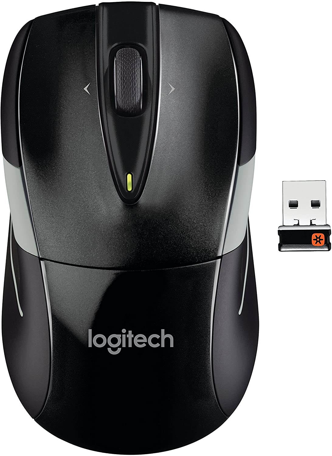 M525 Wireless Mouse &ndash; Long 3 Year Battery Life, Ergonomic Shape for Right or Left Hand Use, Micro-Precision Scroll Wheel, and USB Unifying Receiver for Computers and Laptops, Black/Gray