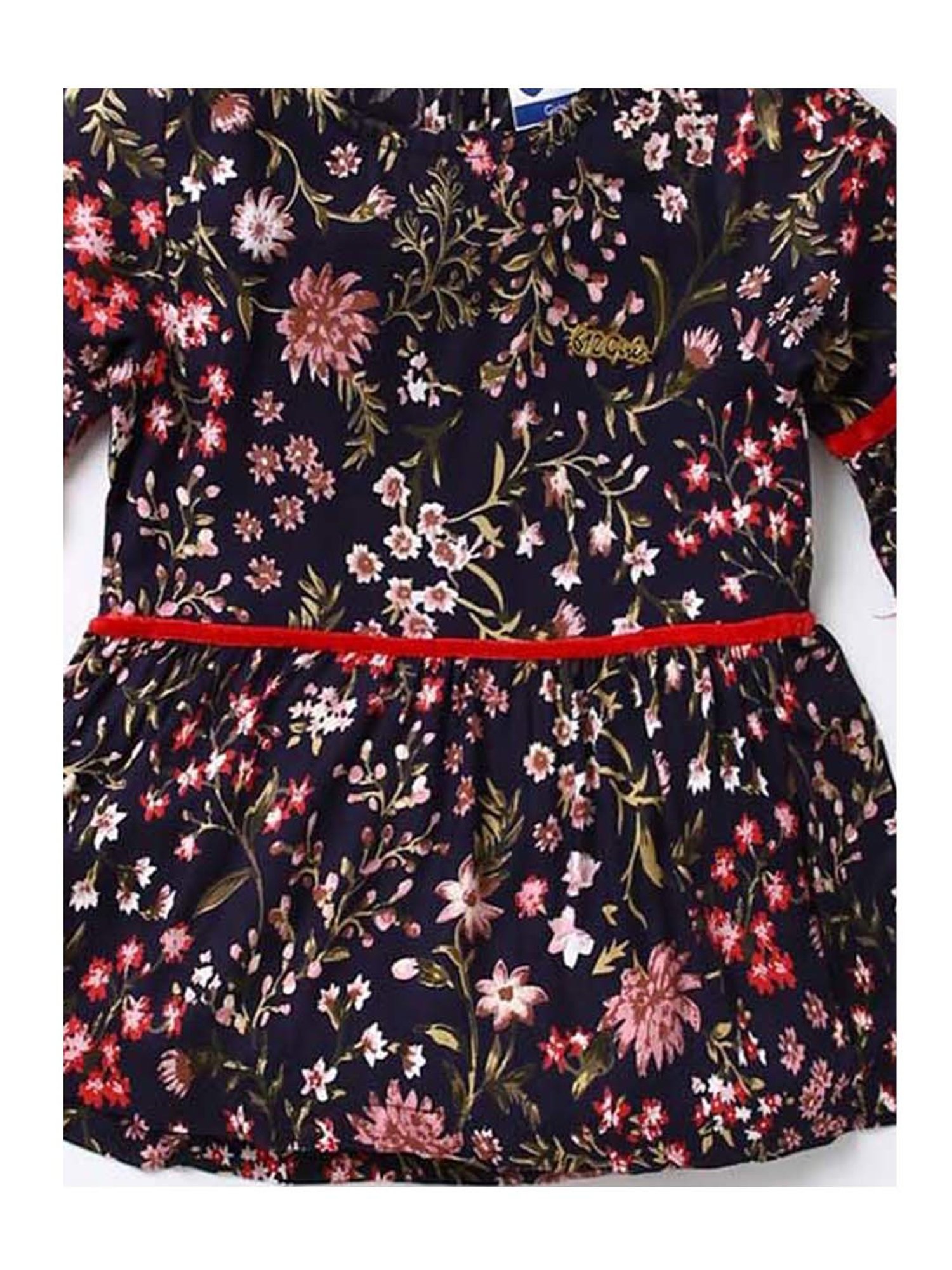 612 League Kids Navy & Pink Cotton Floral Print Top