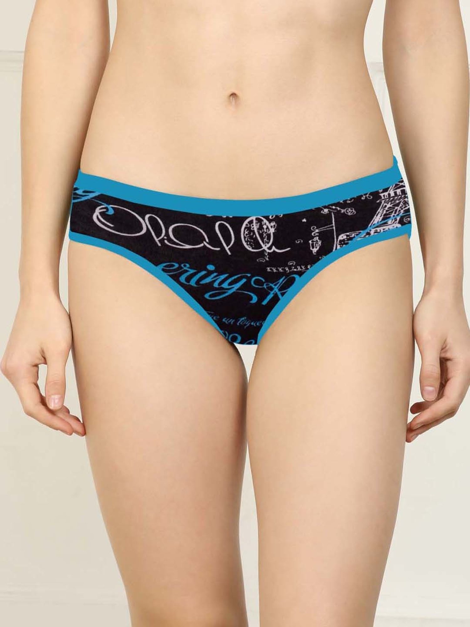 AROUSY Black & Red Printed Hipster Panties - Pack Of 6