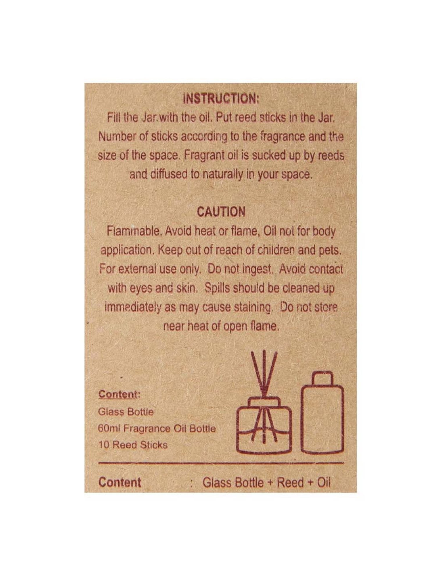 Fabindia Natural Glass 1 Diffuser Bottle & 1 Diffuser Oil