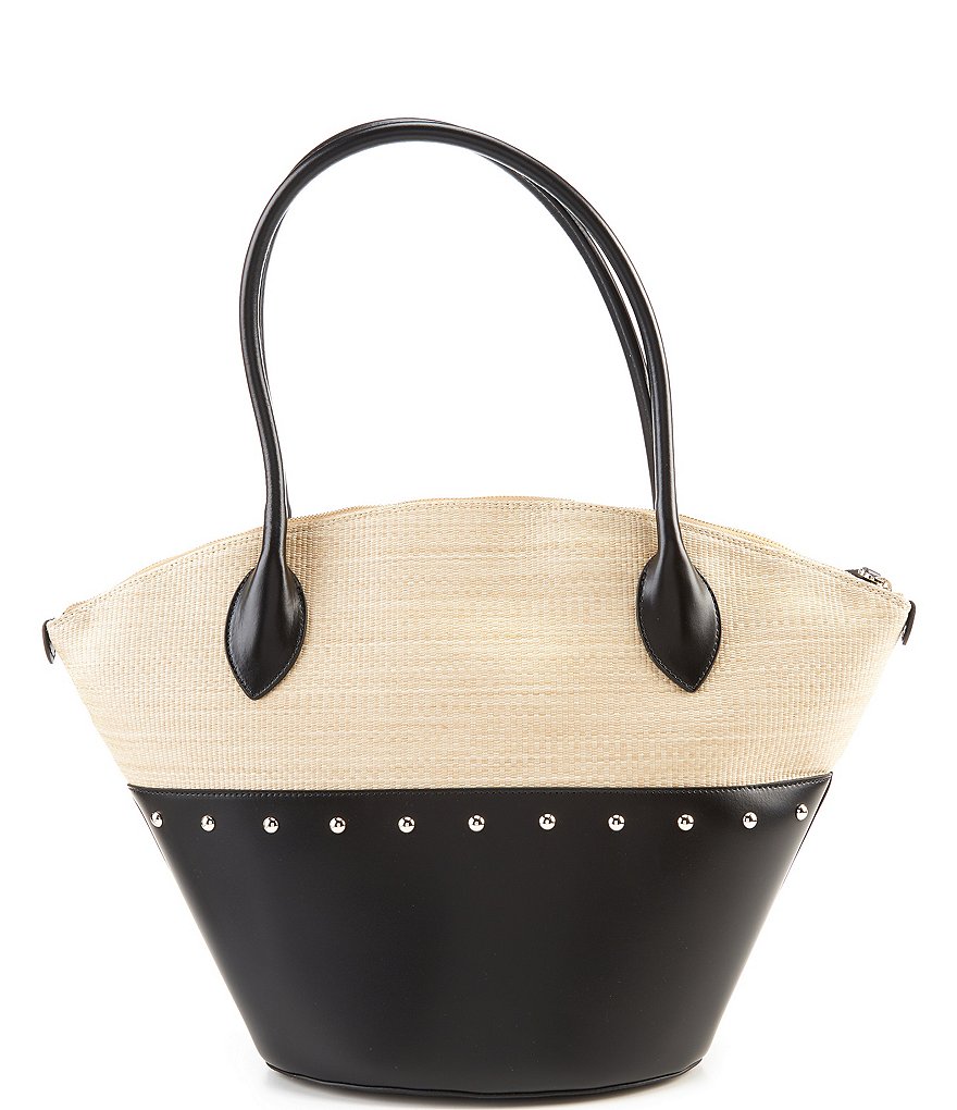 Furla Share Raffia Colorblock Small Tote Bag