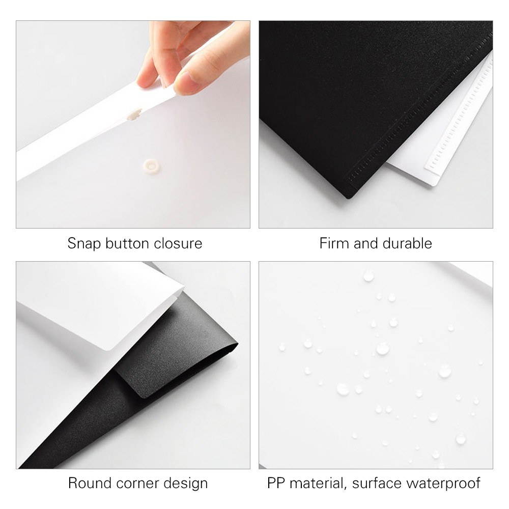 B5 Size Envelope Folder PP Plastic Storage Pouch Holder Paper Document File Folder Organizer Bag with Snap