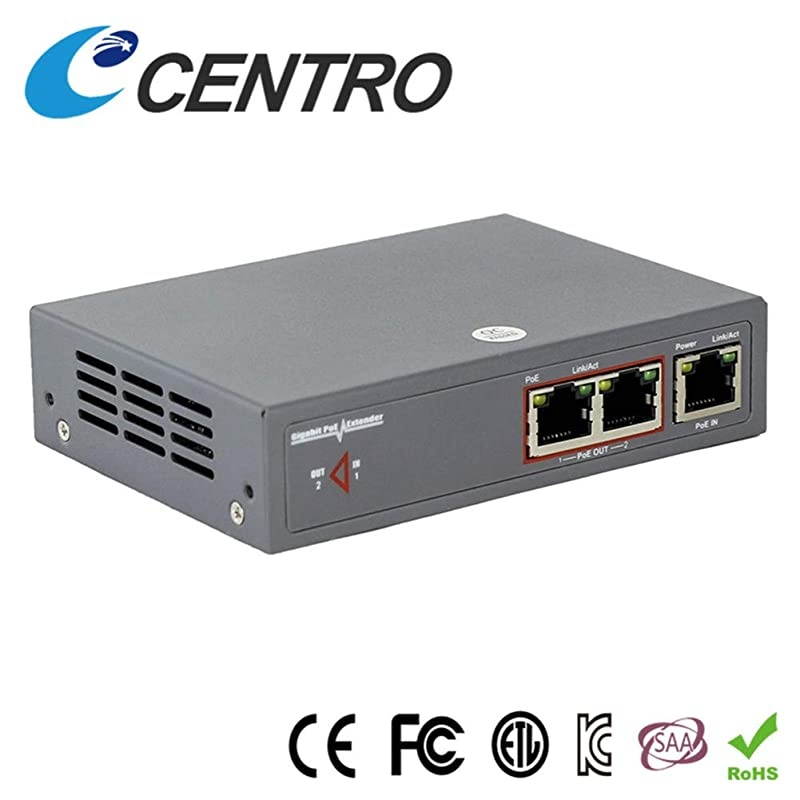 PoE Extender Ethernet 2 Port Switch Gigabit 30W  PoE+ Extender NetworkRepeaters IEEE 8023af Compliant