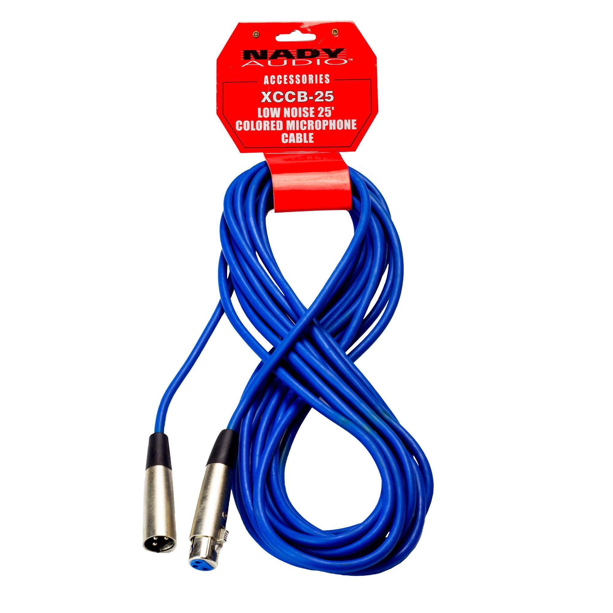 Nady XCCR-25 - Blue 25' XLR-XLR microphone, Nady colored cables help distinguish connection while giving high signal quality and flexibility