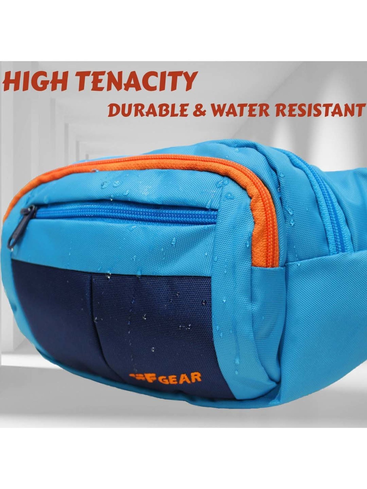 F Gear Blue Solid Waist Pouch