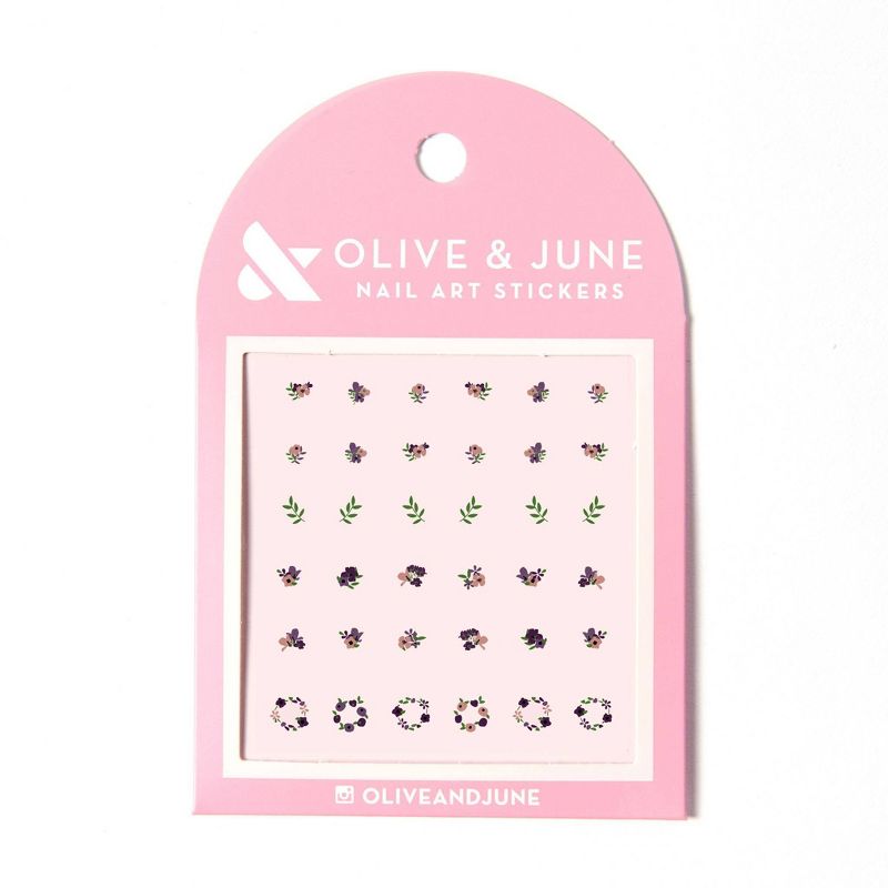 Olive & June Fall Florals Nail Art Stickers - 36ct