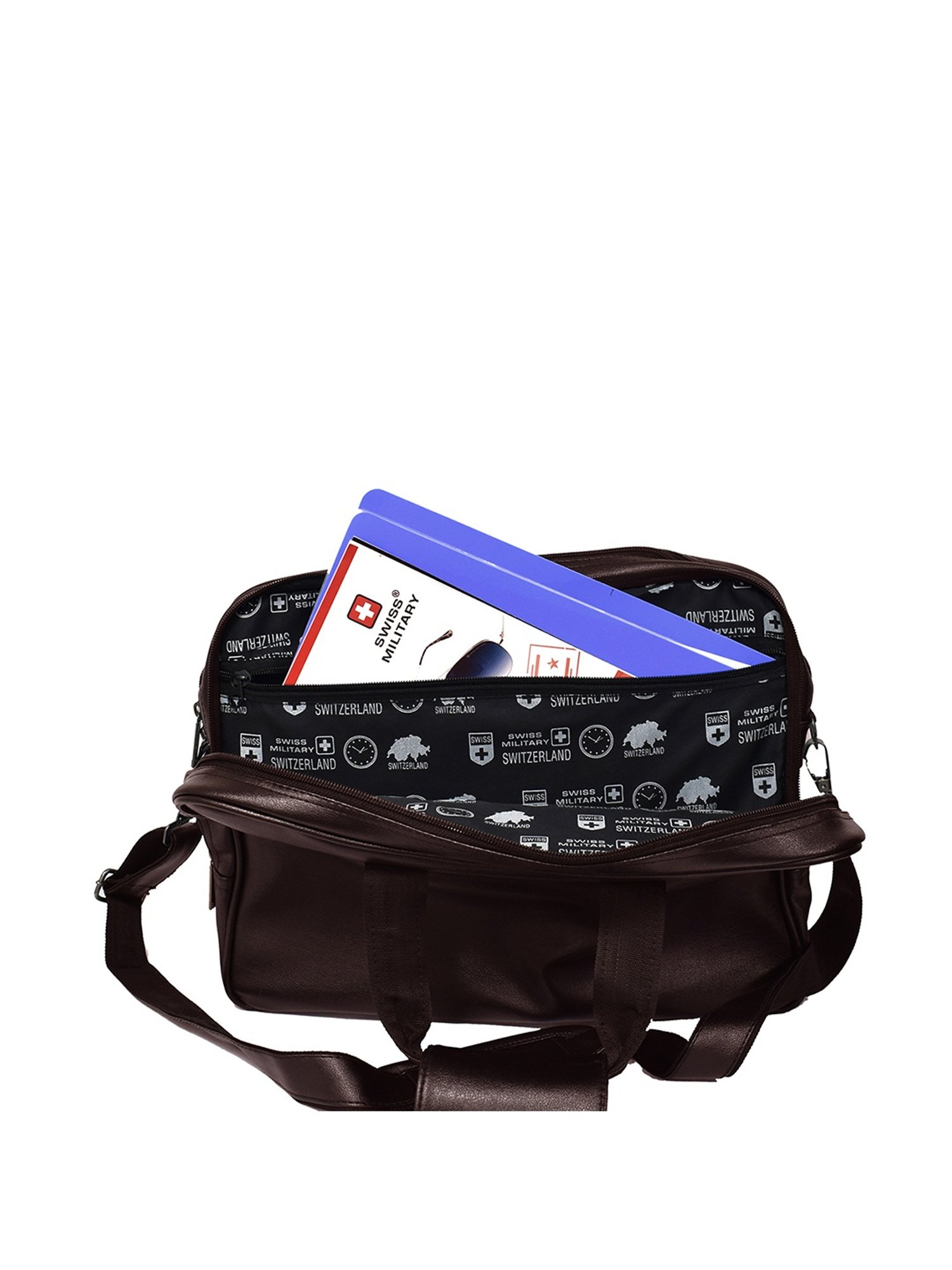 Swiss Military Brown Polyester Medium Messenger Handbag