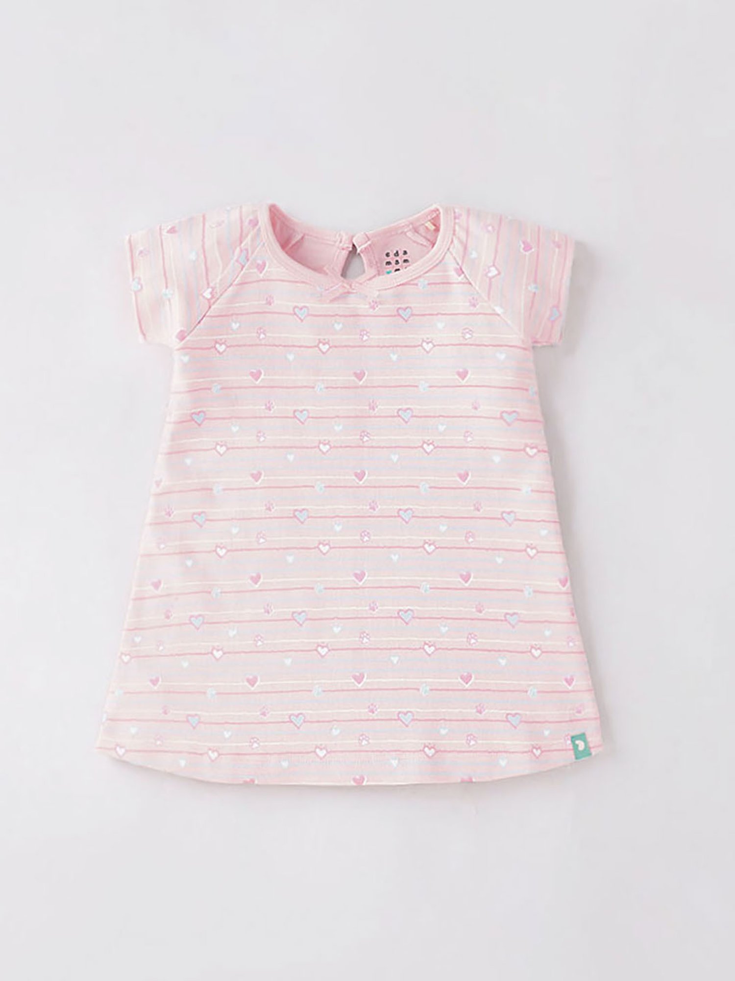 Ed-a-Mamma Baby Green & Pink Printed Dress (Pack Of 2)