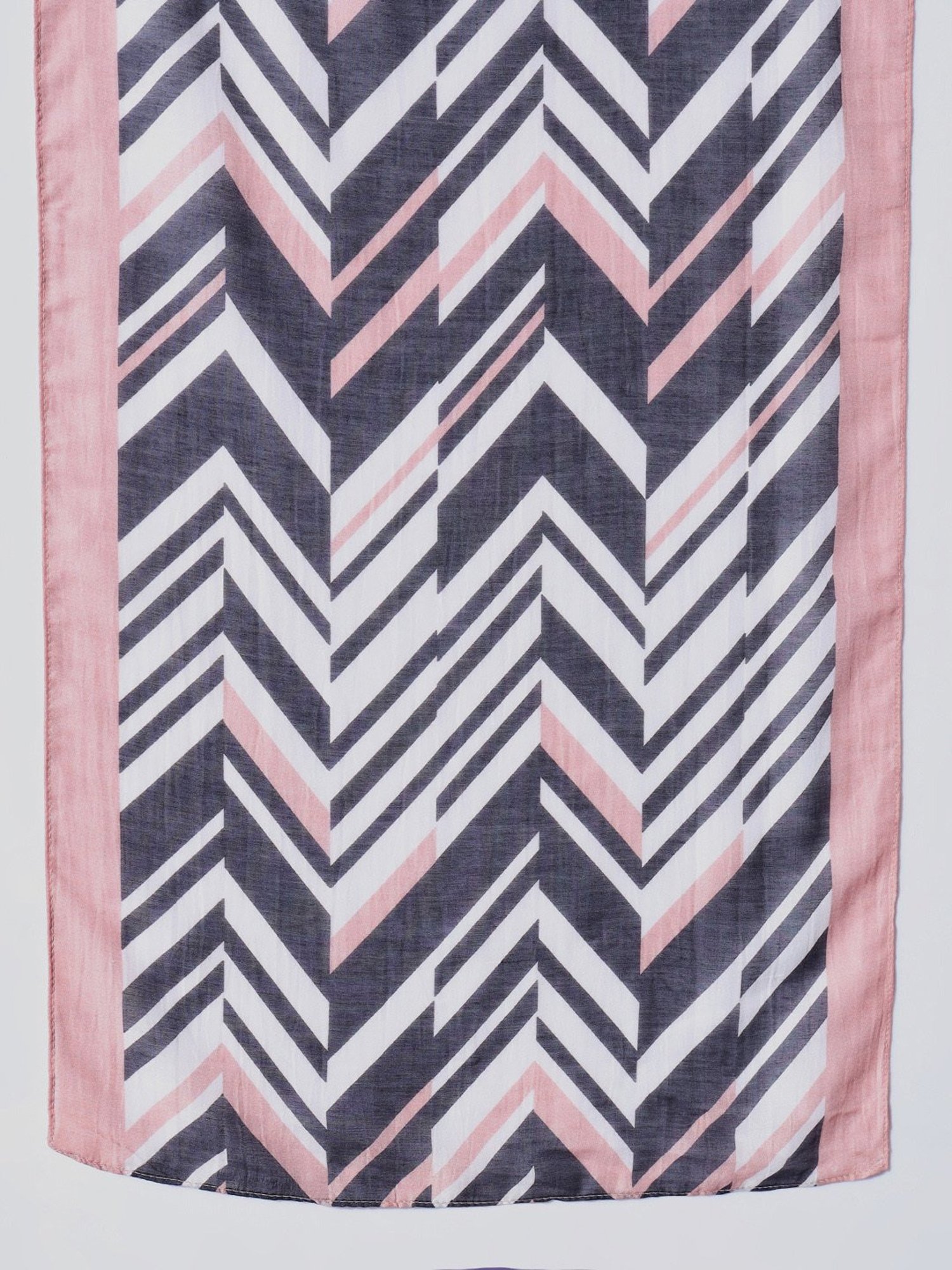 Trend Arrest Peach & White Cotton Printed Scarf