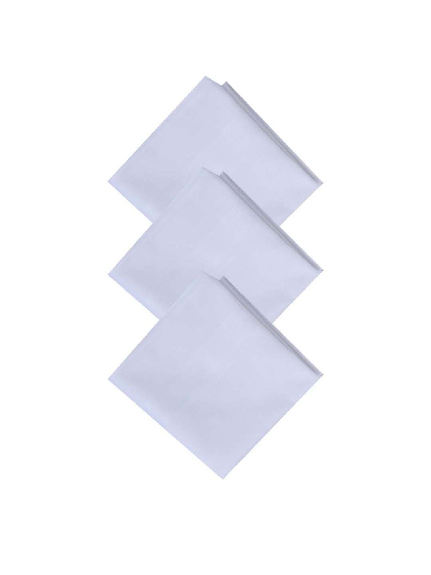 Dollar White Solid Handkerchiefs for Men - Pack of 5