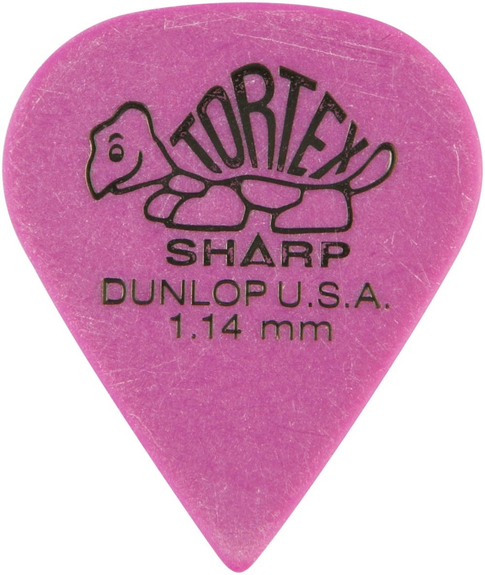 Dunlop Tortex Sharp 1.14mm Purple Picks, 12 Pack