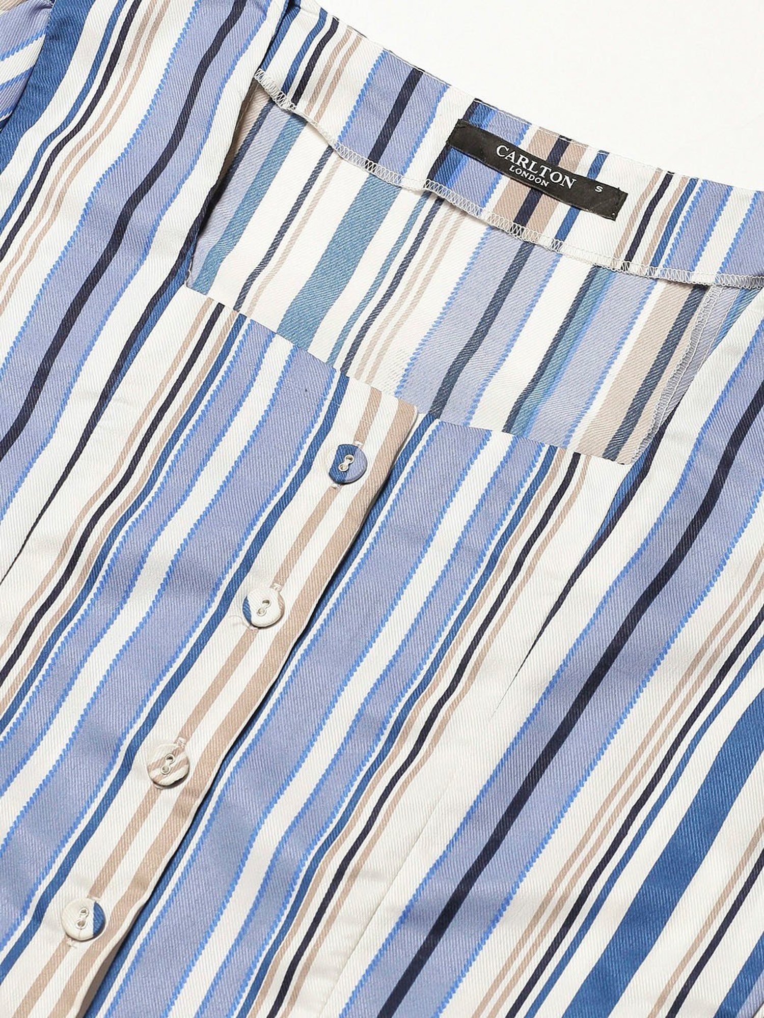 Carlton London Multicolor Striped Crop Top