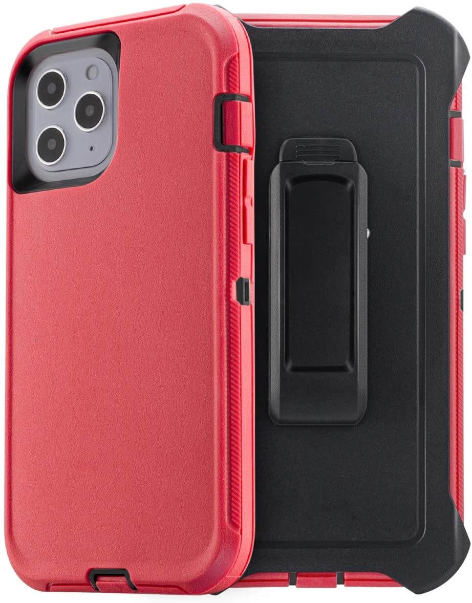 iPhone 12 Pro Max  Full Body Rugged Heavy Duty Shock/Drop/Dust Proof 4-Layer Protection Cover with Belt Clip