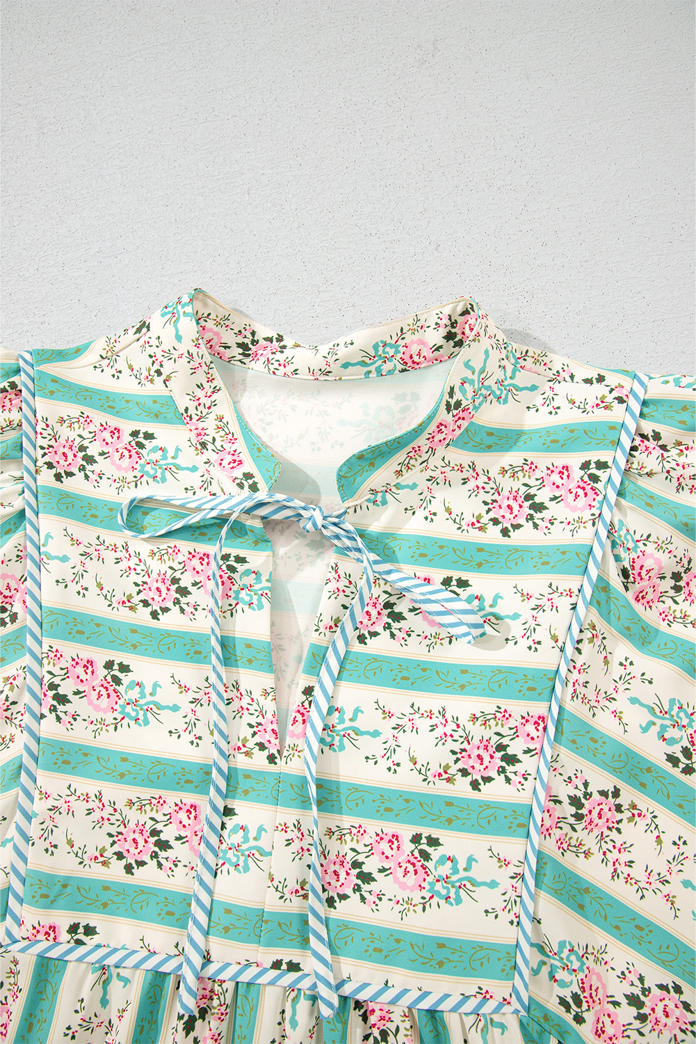 Multicolour Floral Print Split Neck Midi Dress