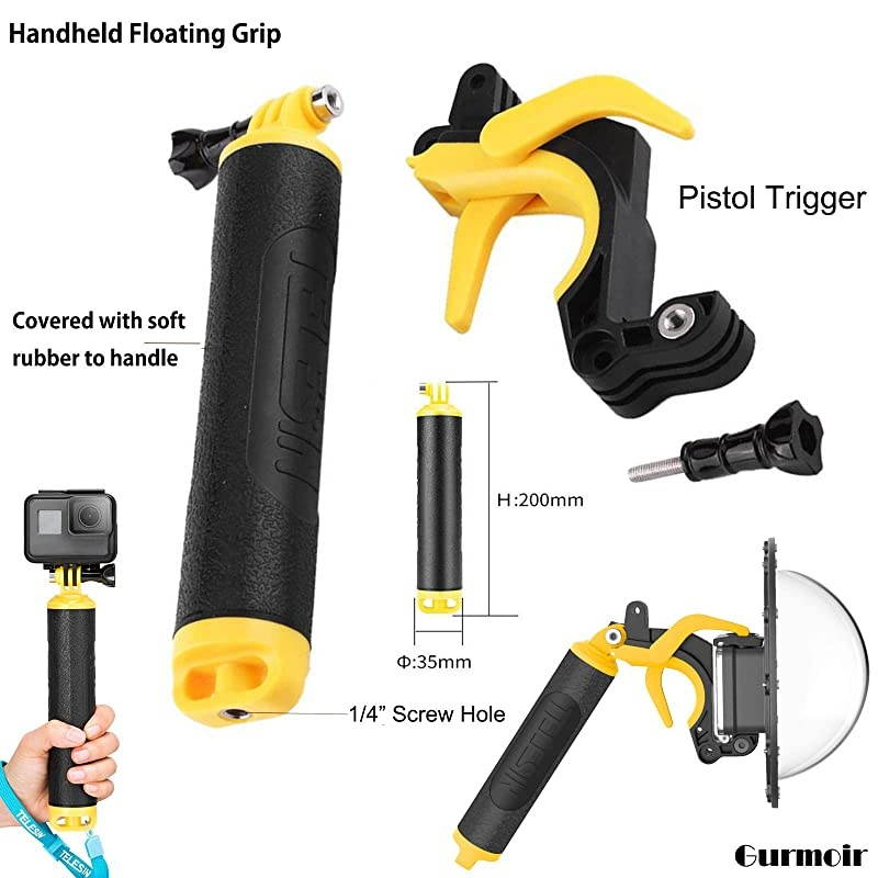 Telesin Dome Lens 6" Dome Port for Gopro Hero 8 Black Action Cameras Snorkeling Underwater Diving Dome with Waterproof Housing Case Trigger and Soft Rubber Floating