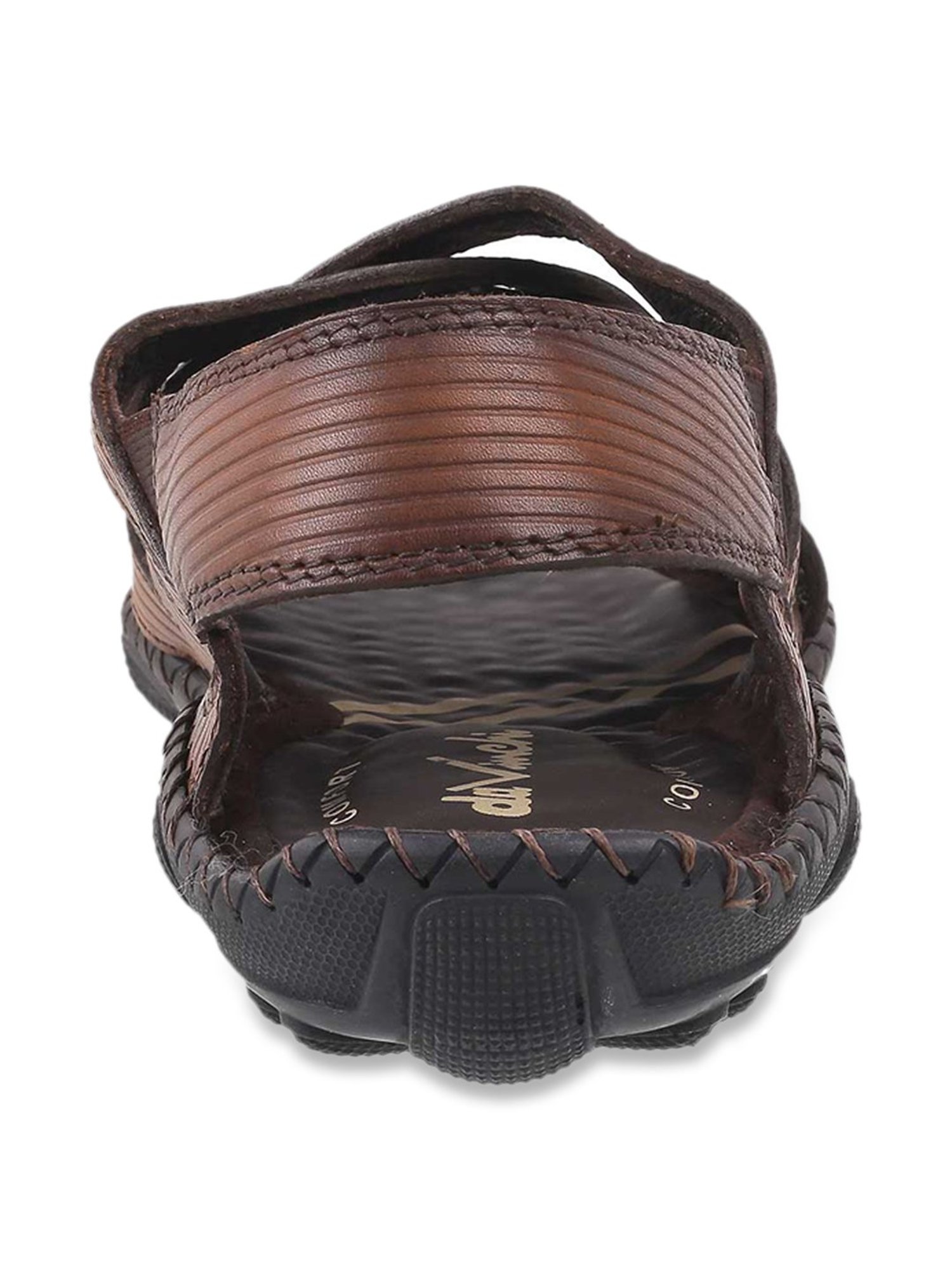 Da Vinchi by Metro Men's Brown Cross Strap Sandals