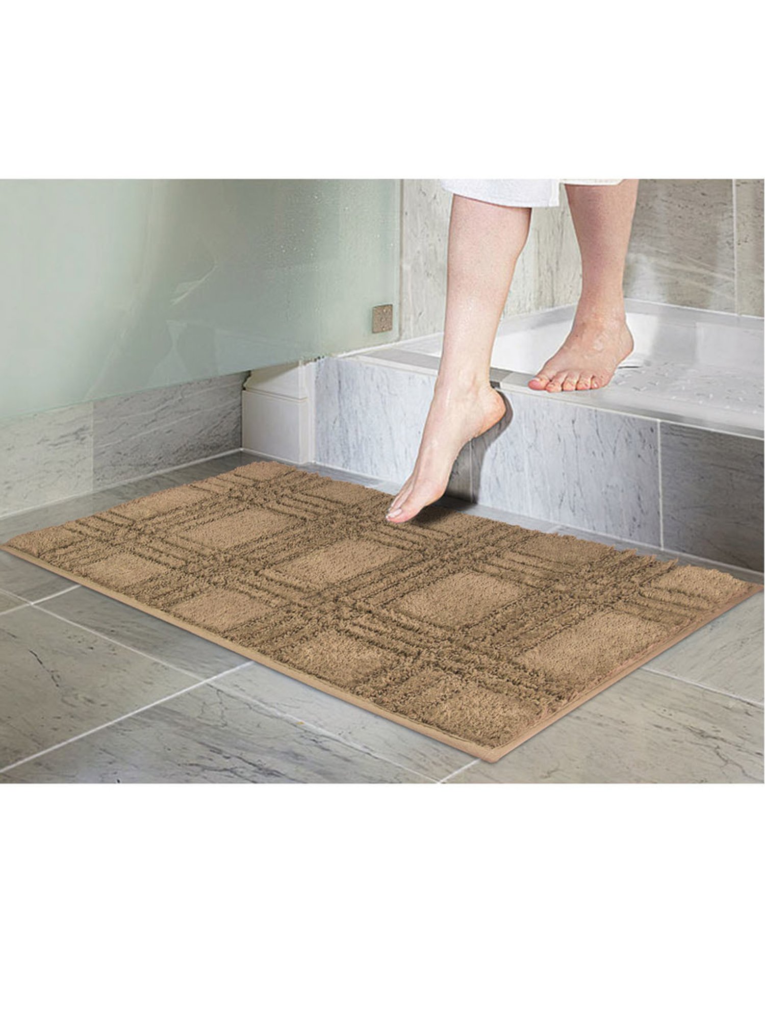 Freelance Taupe Cotton Set of 1 Bath Mats and Rugs