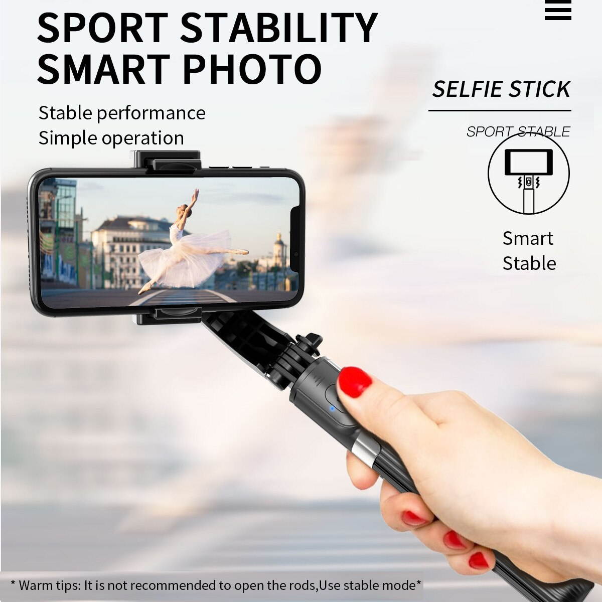 Bluetooth Anti-Shake Selfie Stick Tripods Stabilizer Handheld Gimbal Smartphone with Selfie Remote for IPhone Android
