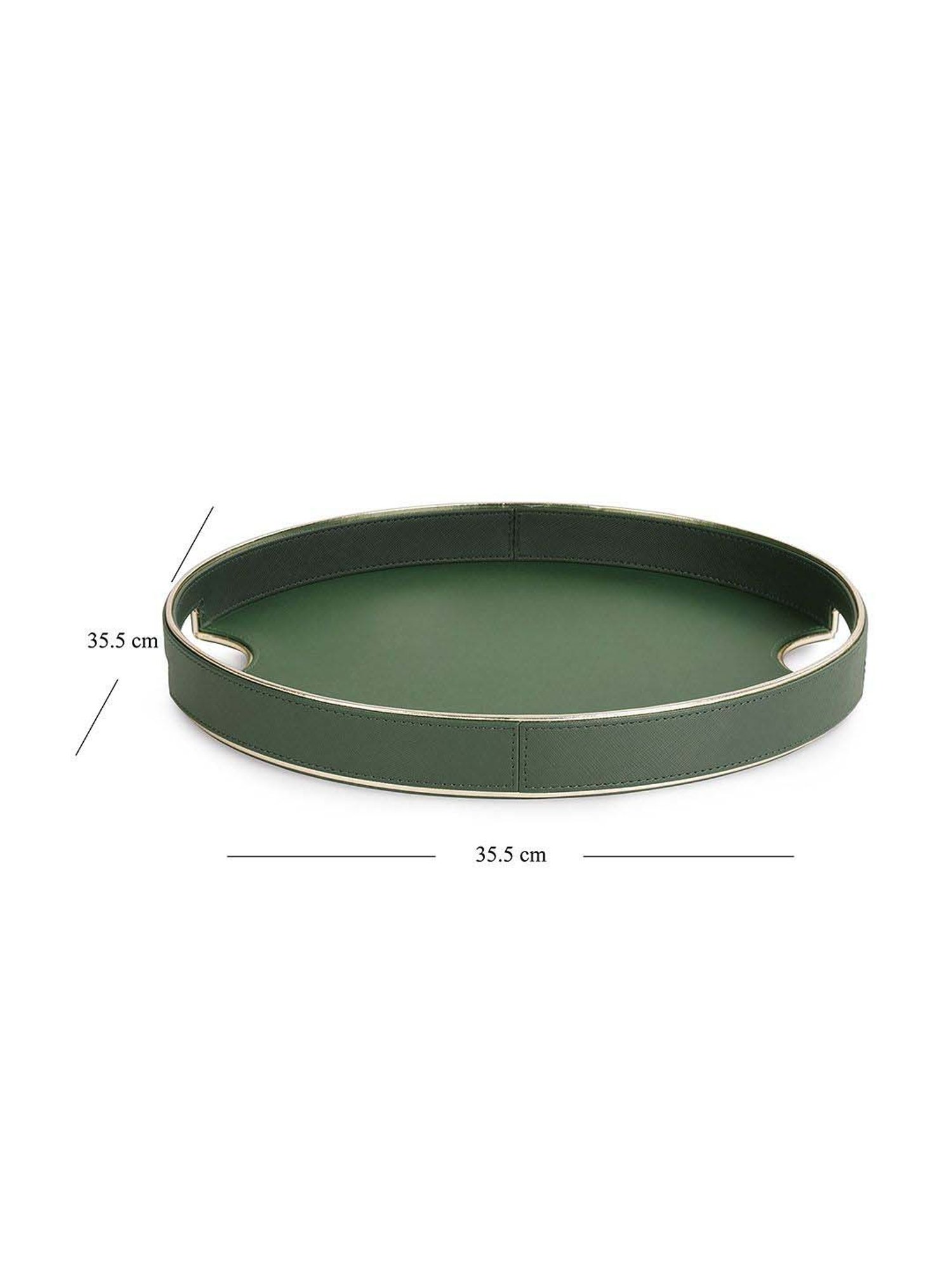 Pure Home and Living Green Mdf Large Round Tray