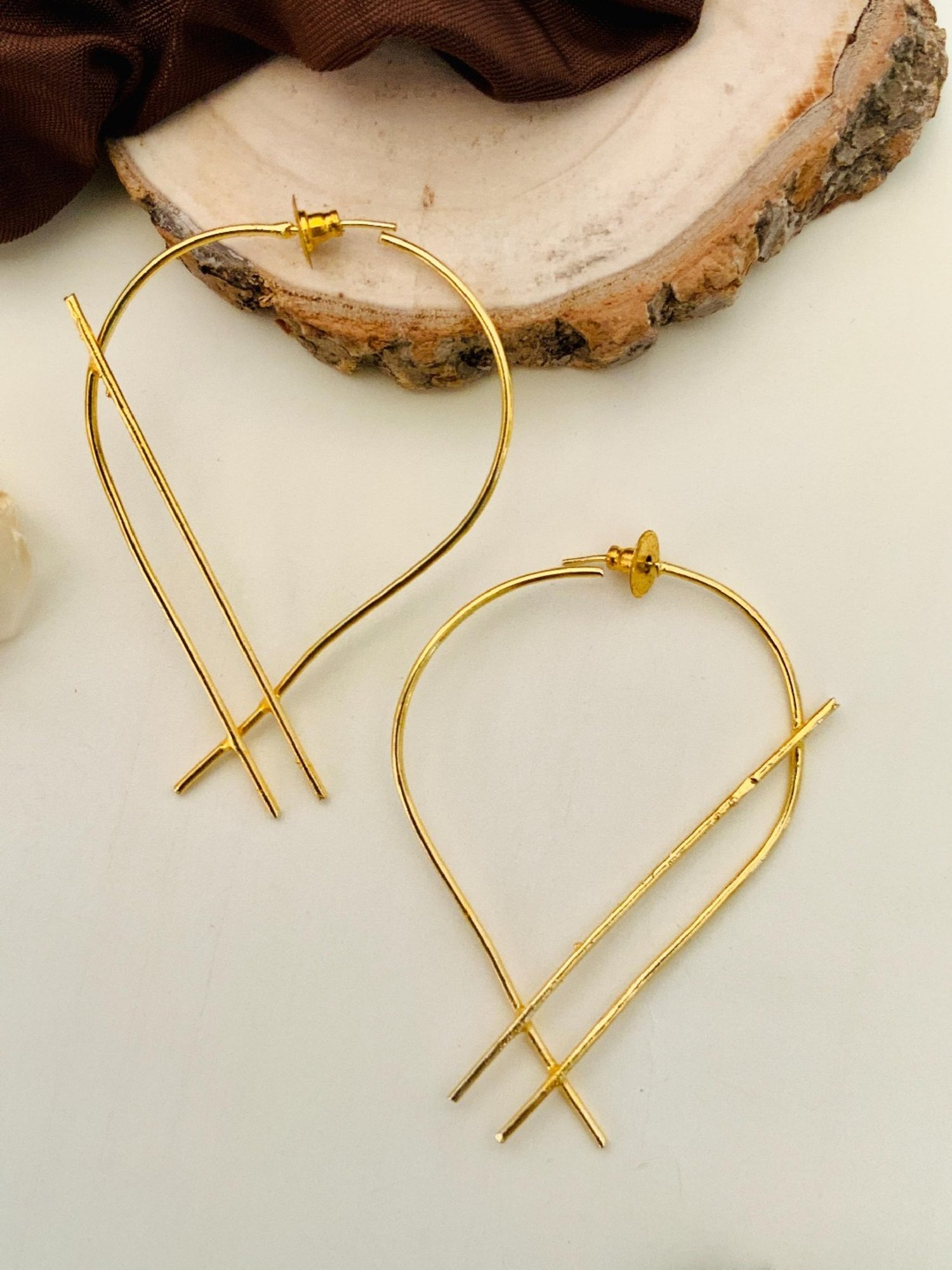 Abdesigns Classic Gold-Plated Stud Earrings