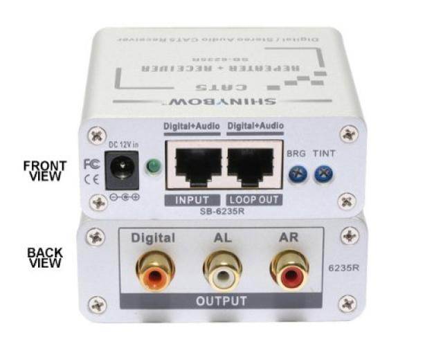 Shinybow - SB-6235R - Cat5 - Composite Video, Digital & Stereo Audio Receiver
