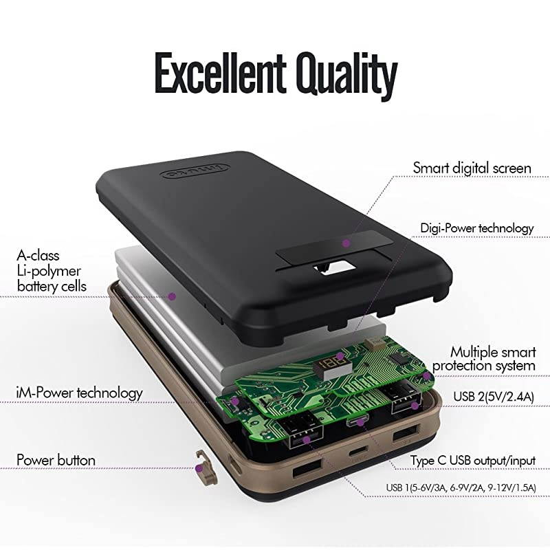 Updated 30000mAh Power Bank PD 18W,  QC3.0 USB C Portable Charger with 3 Outputs External Battery Pack Cell Phone Charger Compatible with iPhone 12 Pro Max Samsung S10 iPad Pro MacBook Nintendo