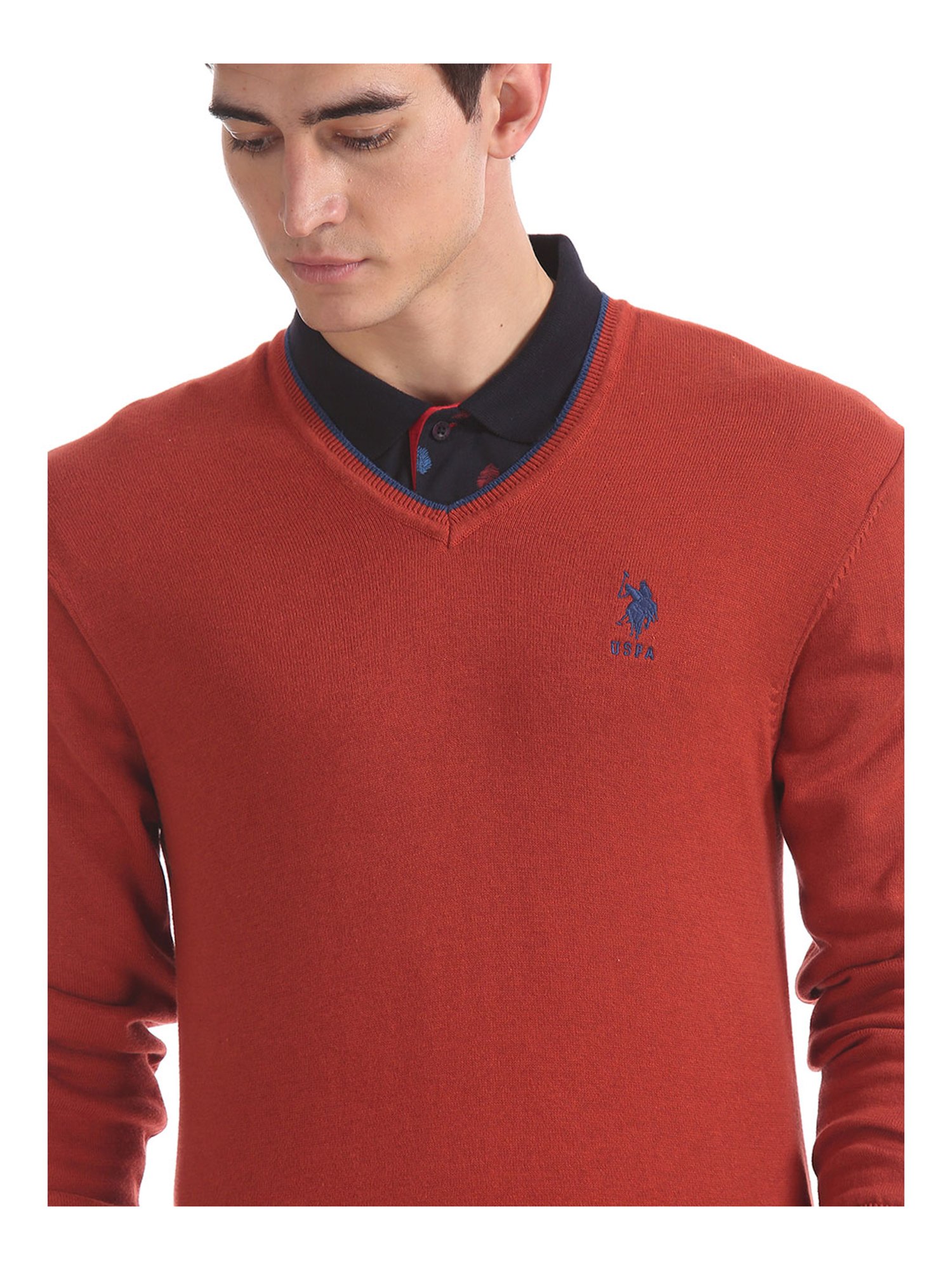 U.S. Polo Assn. Red Regular Fit Sweater