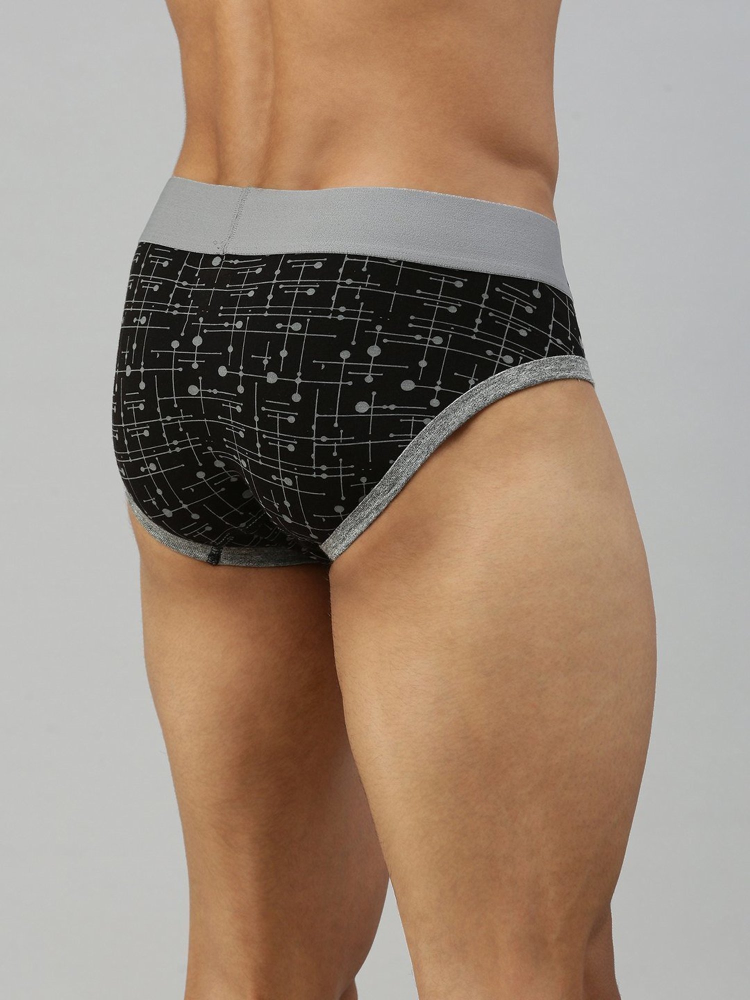 Zoiro Black & Blue Regular Fit Printed Briefs - Pack Of 2