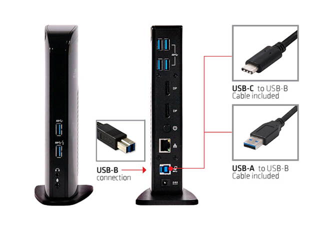 Club3D Black CSV-1460 USB 3.0 Dual Display 4K60Hz Docking Station