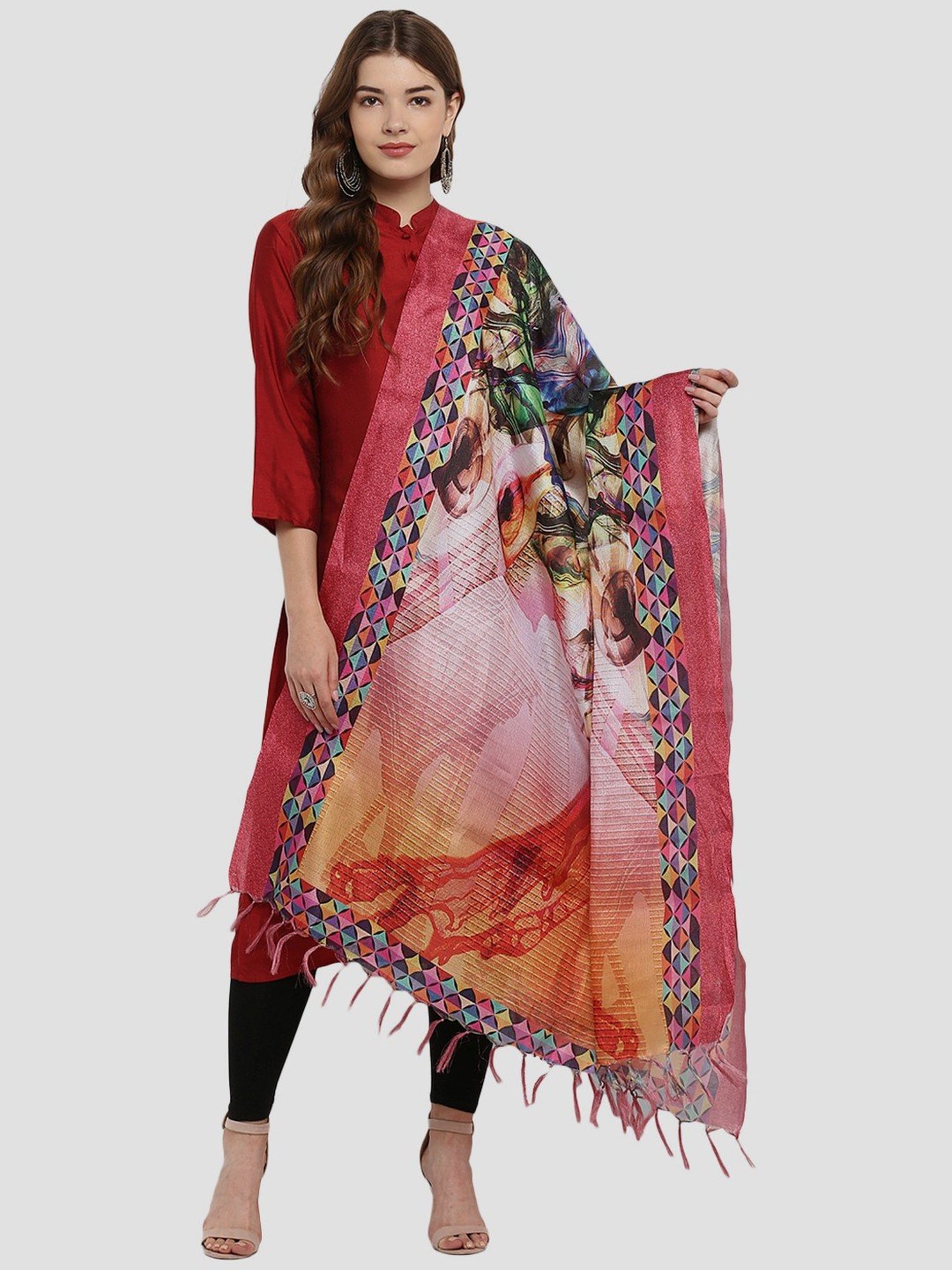 Saree Mall Multicolored Printed Dupatta