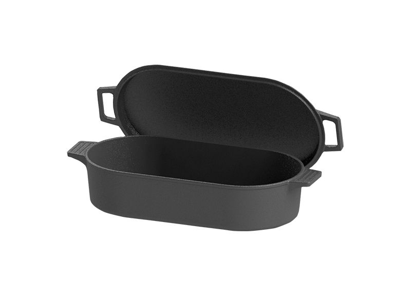 Bayou Classic Cast Iron 6qt Oval Fryer with Griddle Lid